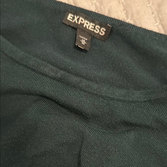 Express Sweater Dress, Ruched Sides, Emerald Dark Green, M - Picture 5 of 5